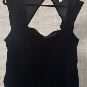 Black Velvet Jumpsuit | XXL Petite